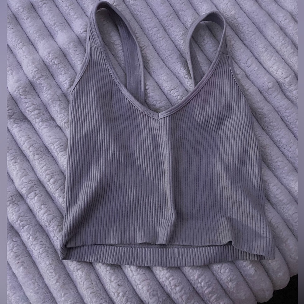 light gray tank crop top